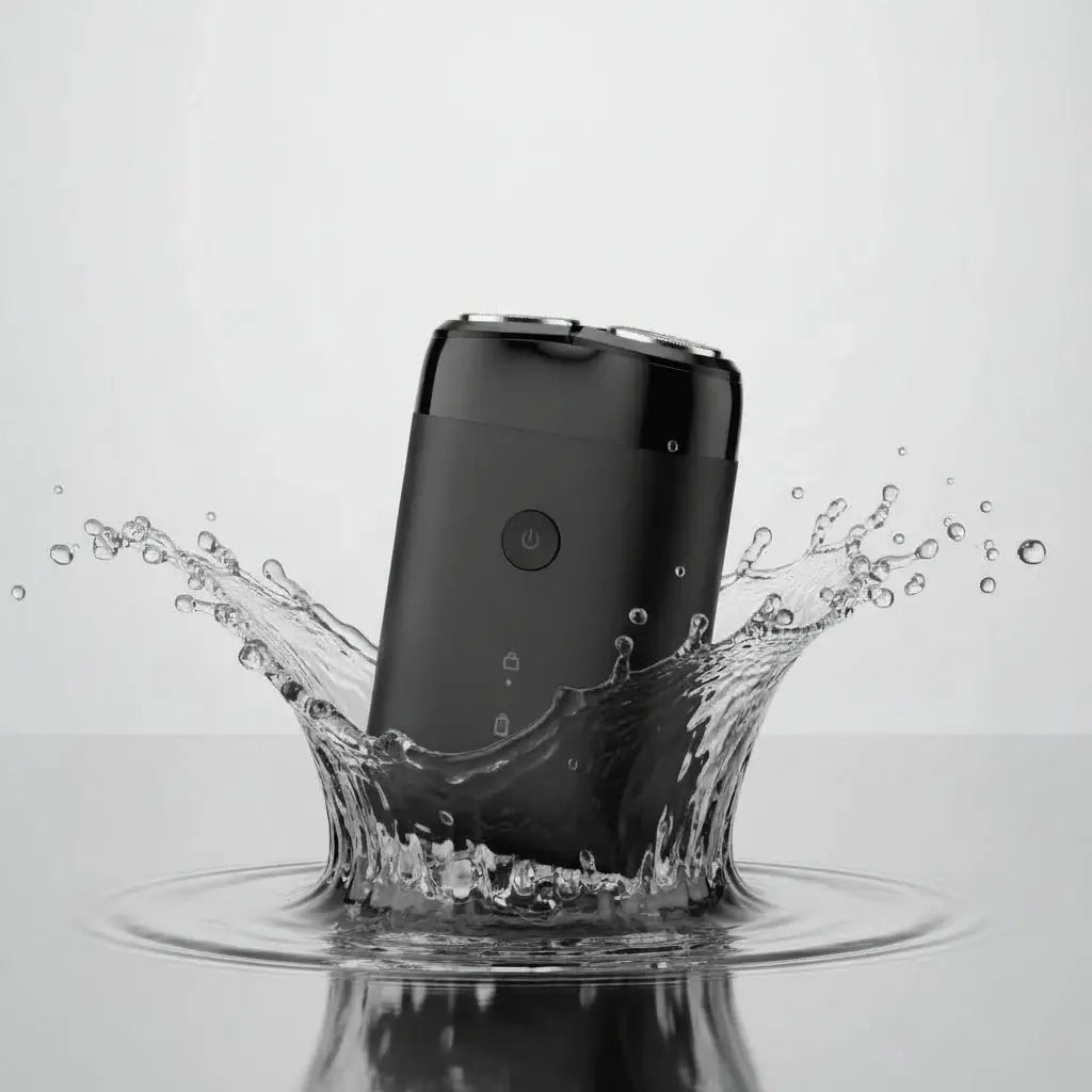 Xiaomi MIJIA S100 electric shaver with twin blades, USB rechargeable, IPX7 waterproof, compact portable for men.