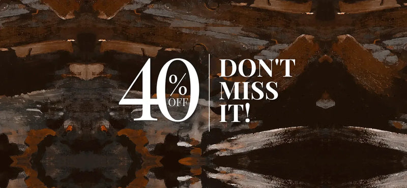 40% off sale banner on dark textured background promoting discounted home goods — cheap home essentials online savings