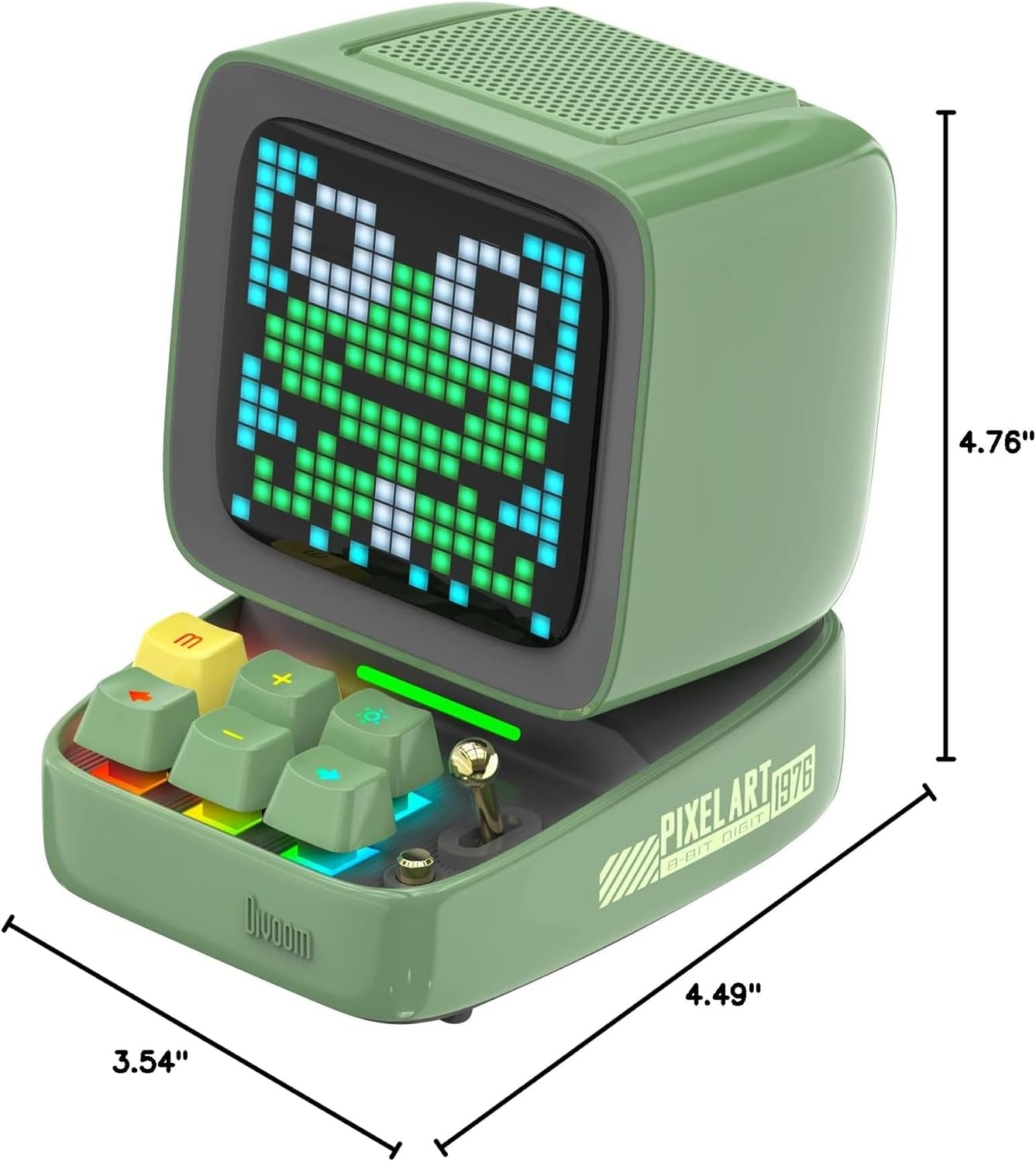 Ditoo Programmable Pixel Art Led-Bluetooth-Speaker Showing-Clock Emoji DIY Design for Home Wedding Party Decoration with Wireless App Control (Green)