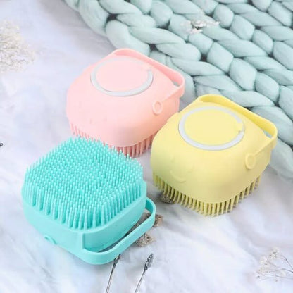 Pet Bath Brush For Dogs And Cats - Gentle Cleanse + Silicone Massage Bristles For All Coats by Inovia Store