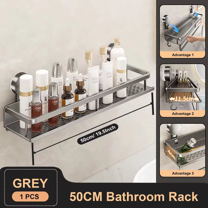 Space Aluminum Suction Cup Shower Rack – Space-Saving Accessibility + No-Punch Wall Mount by Inovia Store