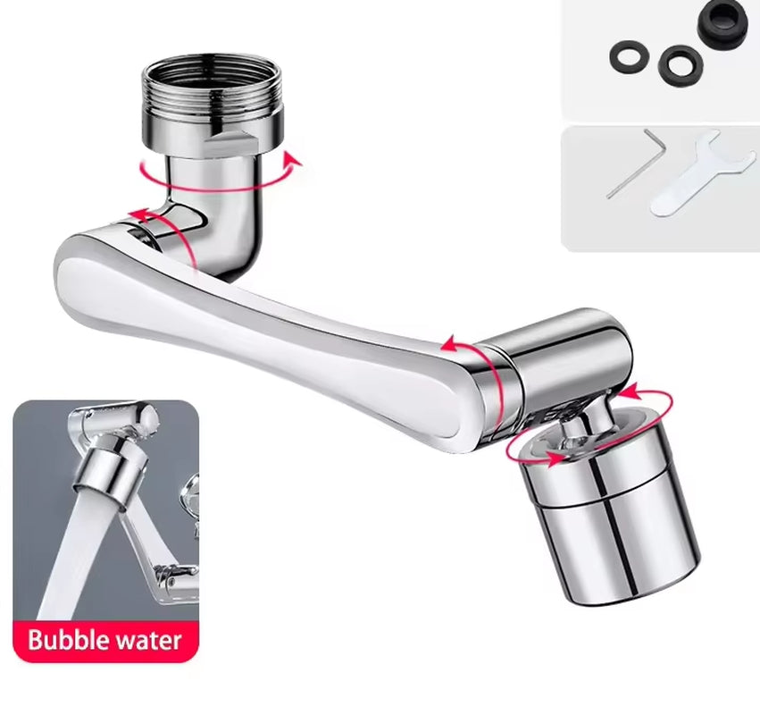 AquaTwist™ 1080° Rotating Faucet Sprayer – Universal Metal Tap Extender with Aerator Nozzle & 22/24mm Adaptor