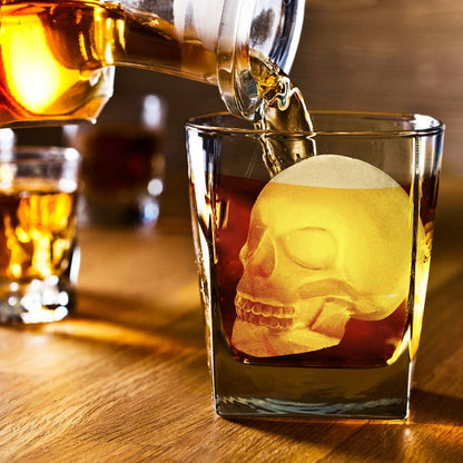 Extra Large 3D Skull Ice Cube Mold Silicone Ice Molds for Whiskey Skull Ice Cube Trays with Funnel for Big Mouth Cup Skull Ice Maker with Resin Chocolate Sugar Whiskey Ice Mold for Parties