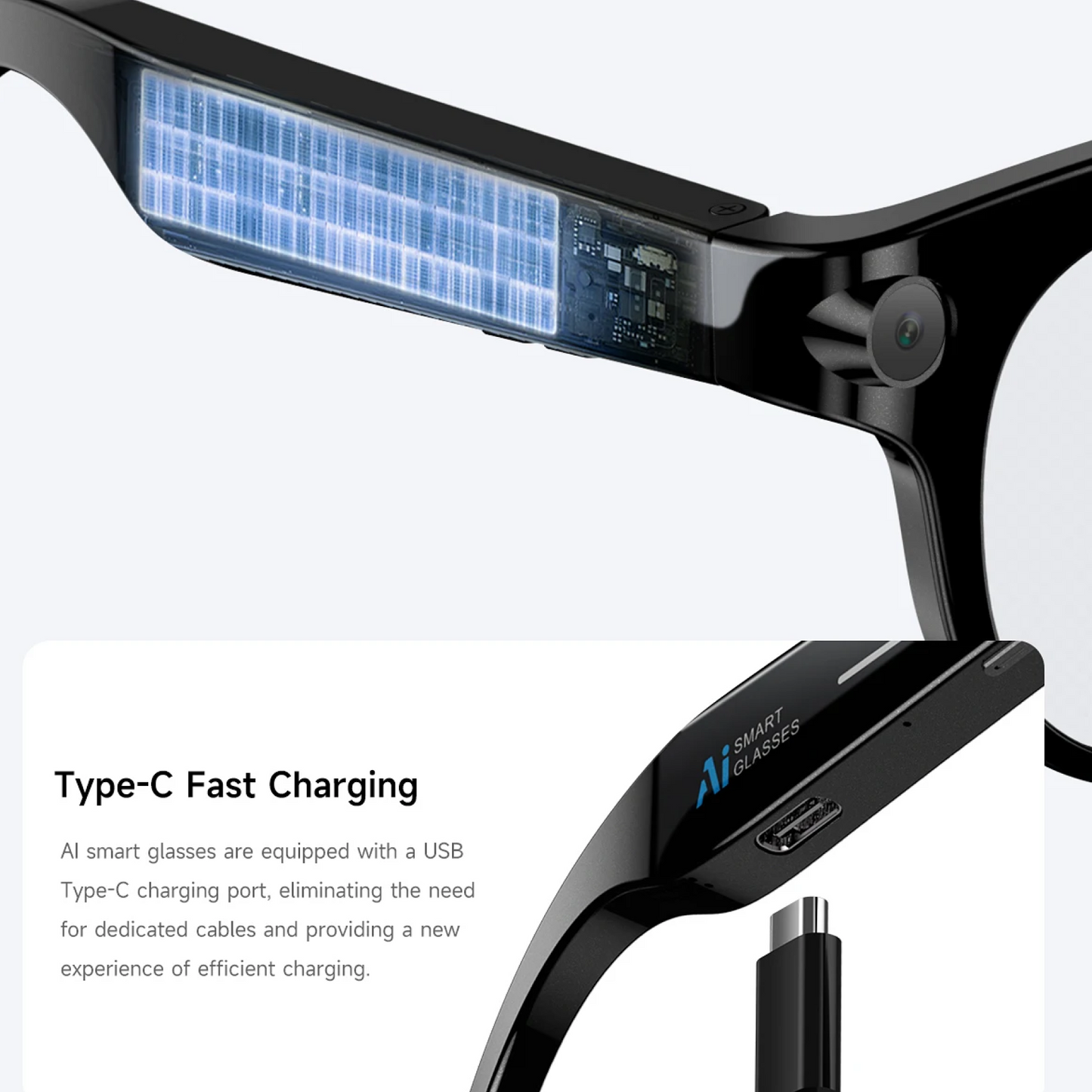 AI Smart Glasses – 200W HD Camera, 1080P Video & Voice Assistant