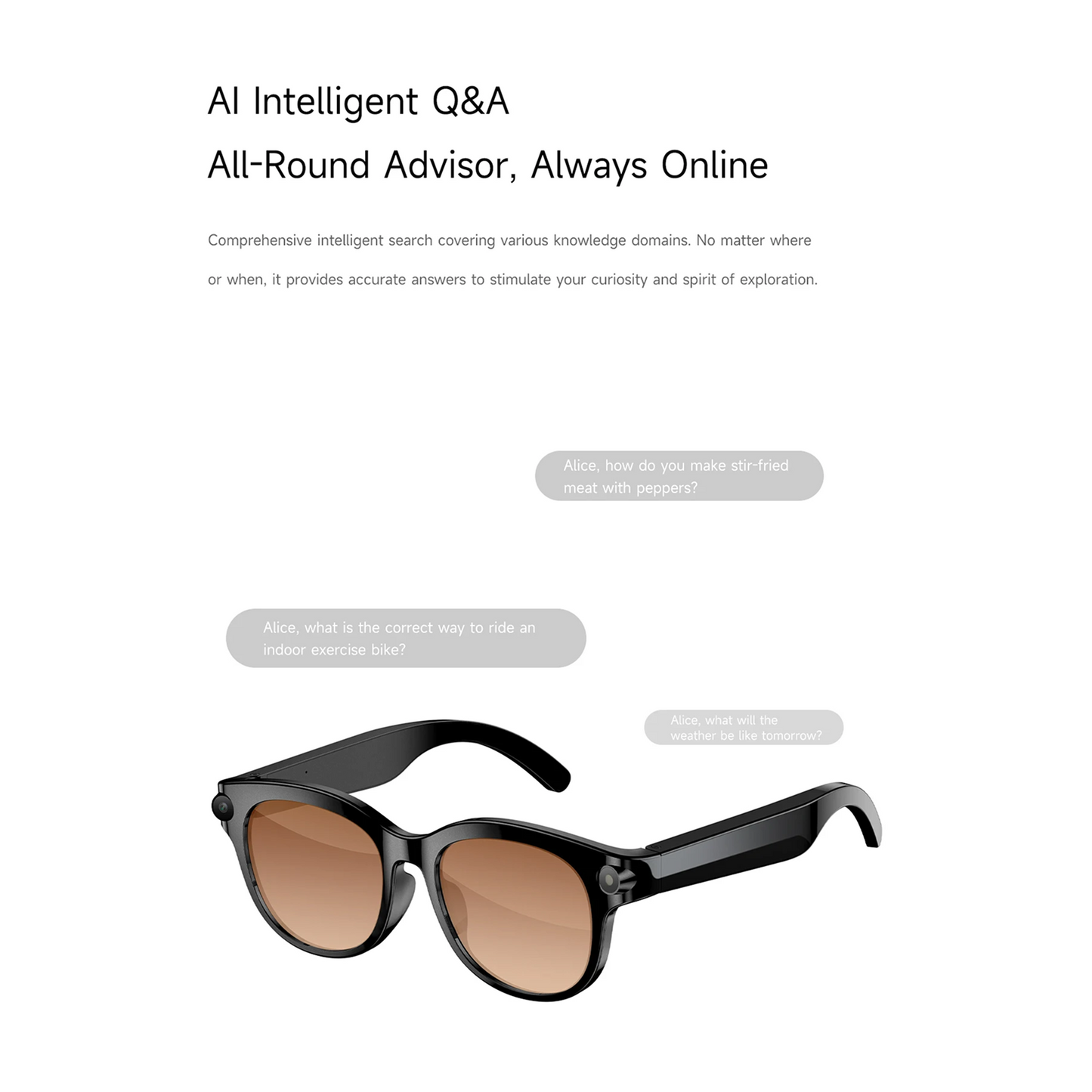AI Smart Glasses – 200W HD Camera, 1080P Video & Voice Assistant