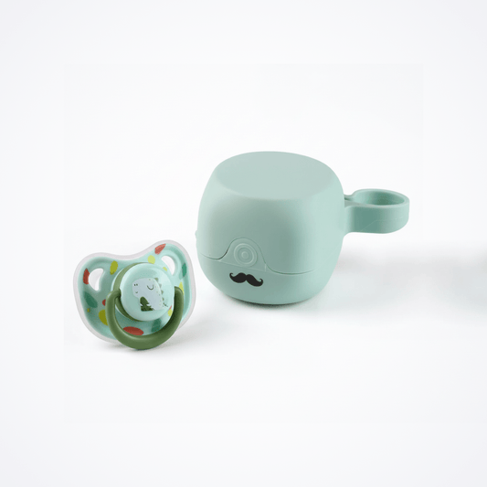 Baby Pacifier Silicone Standard Mouth BPA-Free For Newborns – Mess-Free On-The-Go + Portable Box green silicone pacifier with matching portable box