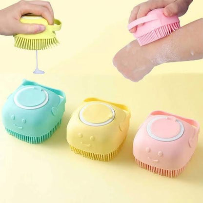 Pet Bath Brush For Dogs And Cats - Gentle Cleanse + Silicone Massage Bristles For All Coats by Inovia Store