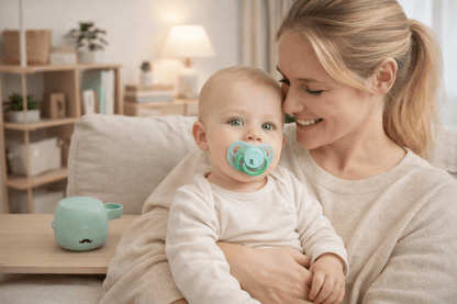 Baby Pacifier Silicone Standard Mouth BPA-Free For Newborns – Mess-Free On-The-Go + Portable Box baby with pacifier and portable storage box