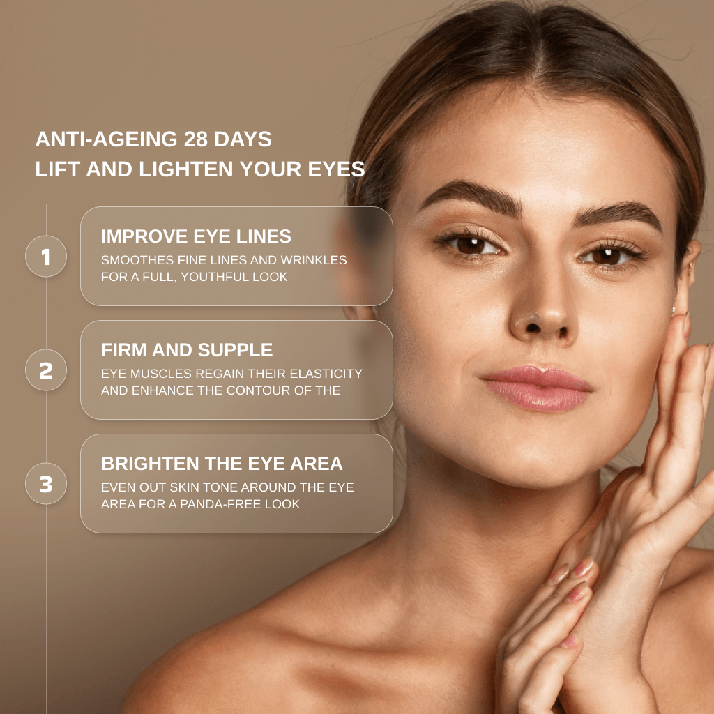 Red Light Therapy Wand for Face & Anti-Aging Device with benefits for improving eye lines and firming skin.