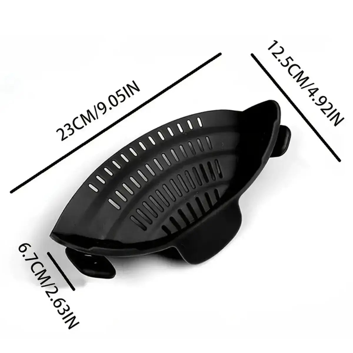 Pot Strainer – Mess-Free Draining + Clip-On Adjustable Stainless Steel, black clip-on adjustable stainless steel pot strainer for pots pans bowls
