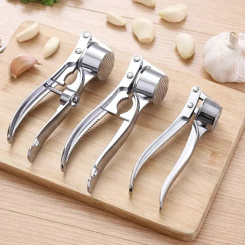 5 in 1 Garlic Press Nut Clip Bottle Opener Multifunction Manual Garlic Mincer Squeezer Handheld Kitchen Tools Kitchen Gadgets - stainless garlic press set
