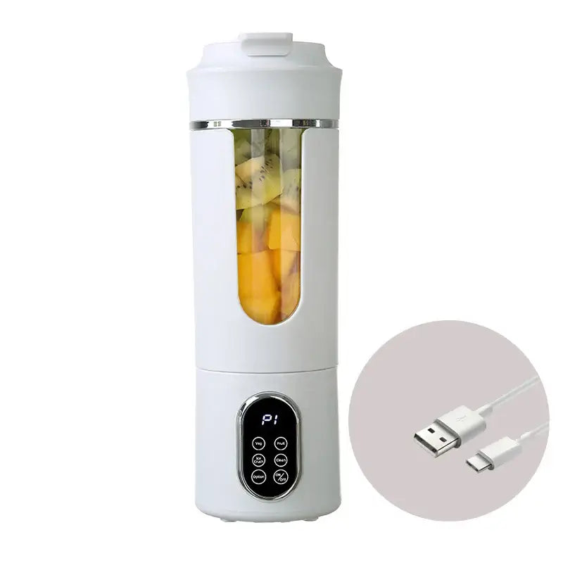 usb rechargeable juicer cup - Effortless Blending Anywhere with fruits and USB charging cable.