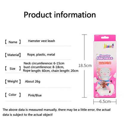 Small Animal Leash – Safe, Secure Walks + Pigskin Strap, adjustable breakaway hamster vest leash with pigskin strap