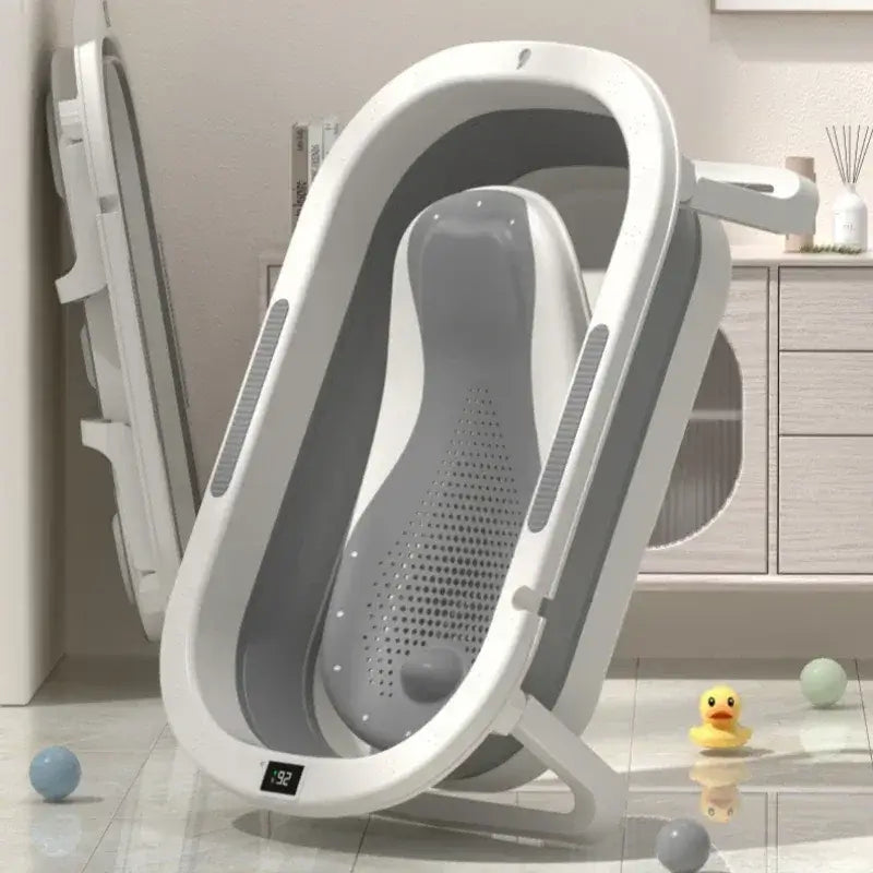 Foldable baby bath tub for toddlers designed for comfort with safe materials and space-saving features.