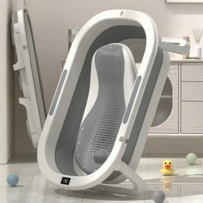 Foldable baby bath tub for toddlers designed for comfort with safe materials and space-saving features.