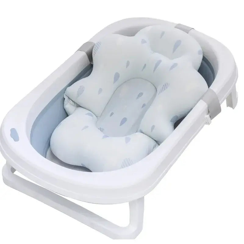 Baby Bath Mat - Secure Bath Time For Newborns + Non-Slip Pad in white newborn tub seat cushion, soft non-slip support