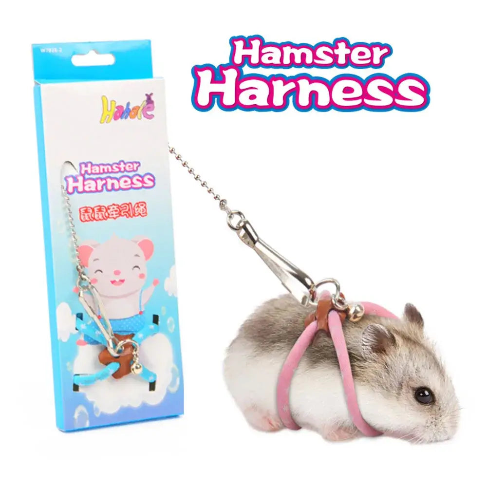 Small Animal Leash – Safe, Secure Walks + Pigskin Strap ultra-soft adjustable hamster harness with breakaway safety and pigskin strap