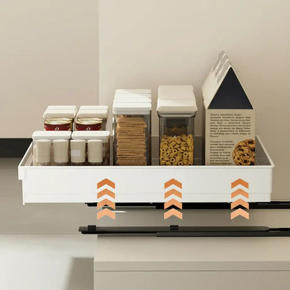 Slide Out Cabinet Organizer No Drill Magic Tray Heavy Duty Space Saver Under Sink - white slide-out under-sink storage tray