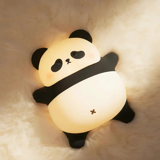 Panda LED Night Light USB Rechargeable Touch Lamp with Timer Settings - cute panda glow for kids' bedtime comfort