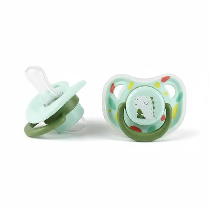 Baby Pacifier Silicone Standard Mouth BPA-Free For Newborns – Mess-Free On-The-Go + Portable Box mint green two-pack with portable case
