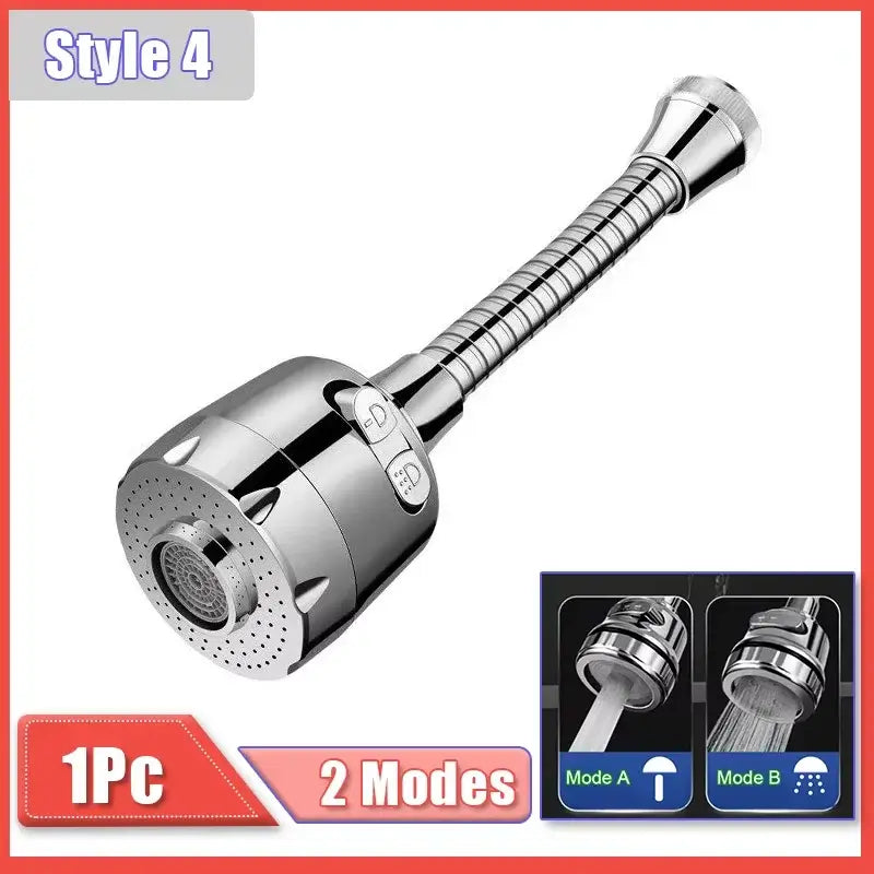 Universal Kitchen Faucet Adapter - Water-Saving Performance For Precise Cleaning + 360 Rotation chrome 2-mode flexible faucet extender for dishes and produce