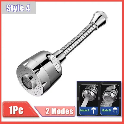 Universal Kitchen Faucet Adapter - Water-Saving Performance For Precise Cleaning + 360 Rotation chrome 2-mode flexible faucet extender for dishes and produce