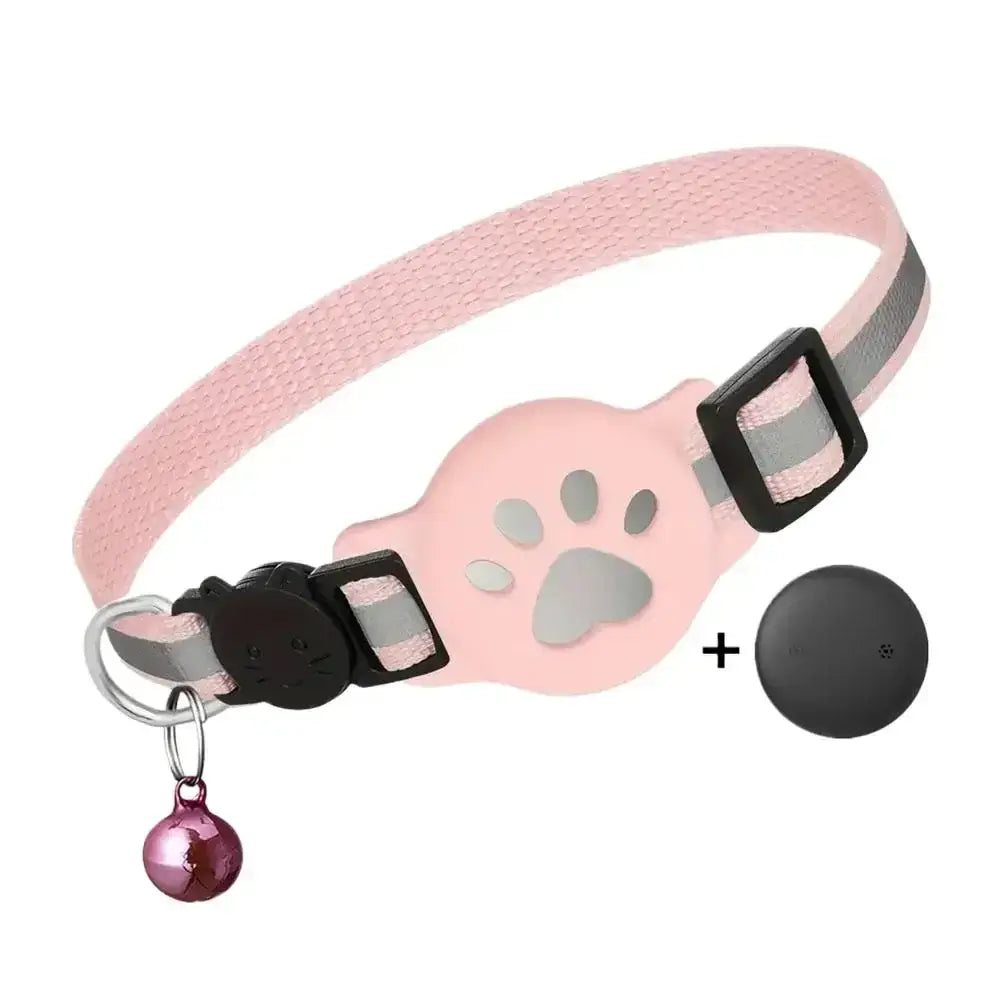 Pet GPS Tracker – Anti-Lost Real-Time Alerts + Waterproof Mini Collar pink waterproof mini collar with GPS tag and bell