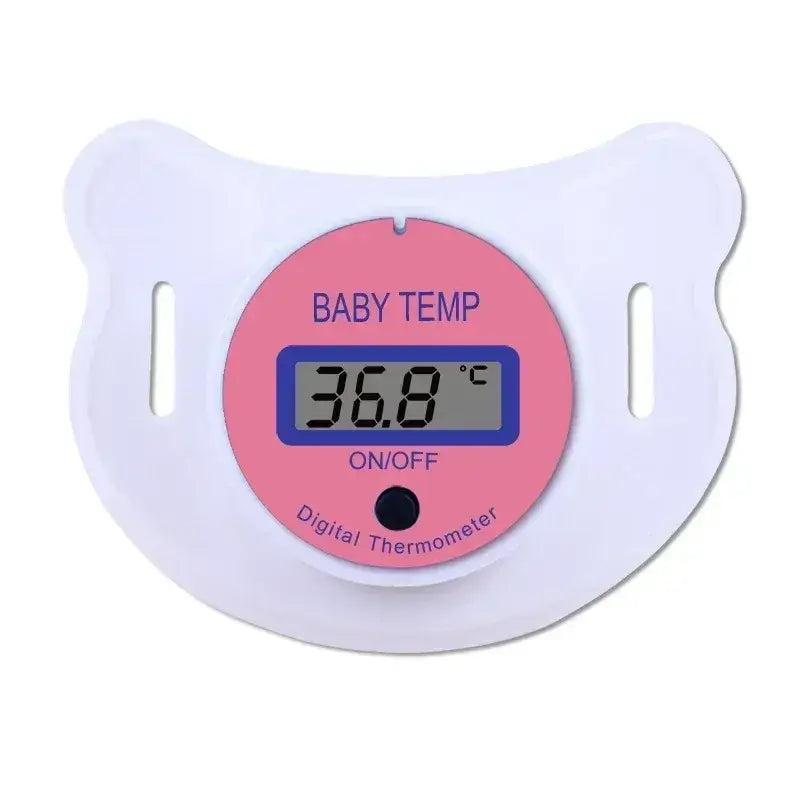 Pacifier Thermometer – Non-Invasive Fever Checks For Infants + BPA-Free Silicone Tip, Quick Readings baby pacifier-style digital thermometer showing 36.8°C