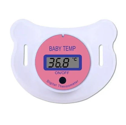 Pacifier Thermometer – Non-Invasive Fever Checks For Infants + BPA-Free Silicone Tip, Quick Readings baby pacifier-style digital thermometer showing 36.8°C