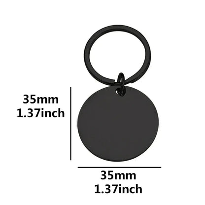 Dog Tag – Permanent Engraving For Legibility + Stainless Steel Quick Release Attachment black 35mm circular engraved pet ID tag