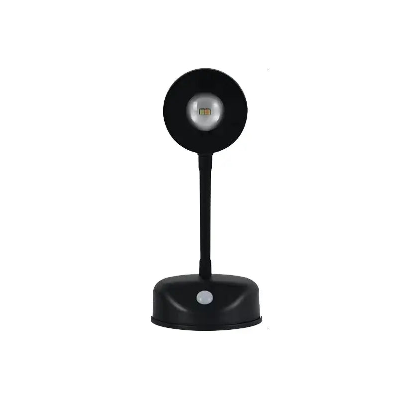 Motion sensor night light, black USB LED wall lamp, ideal for bedroom and kitchen with intelligent sensing.