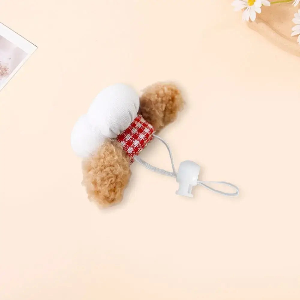 Hamster Chef Hat – Breathable Comfort All Day Wear + Adjustable Fit For Plush Ears small red-checked chef hat with plush ears and adjustable elastic band