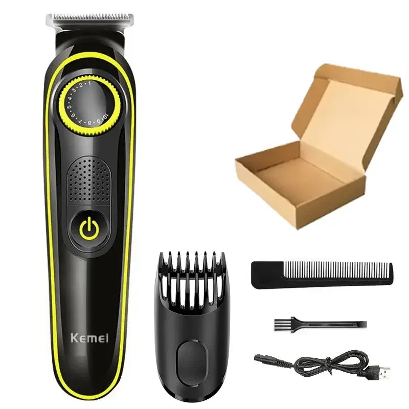 Kemei Hair Trimmer Professional Electric Nose Trimmer Rechargeable Shaver 6 in 1 Multifunctional LED Hair Trimmer for Men KM-696 by Inovia Store