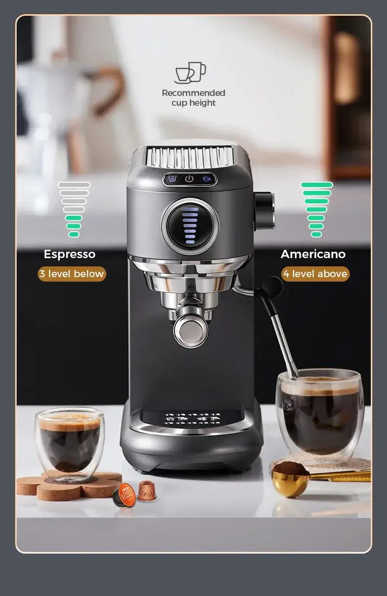 Espresso Machine – Cafe-Quality Drinks + 4-In-1 Capsule Pod NES ESE Ground Coffee stainless steel 2-cup 4-in-1 compatibility compact design