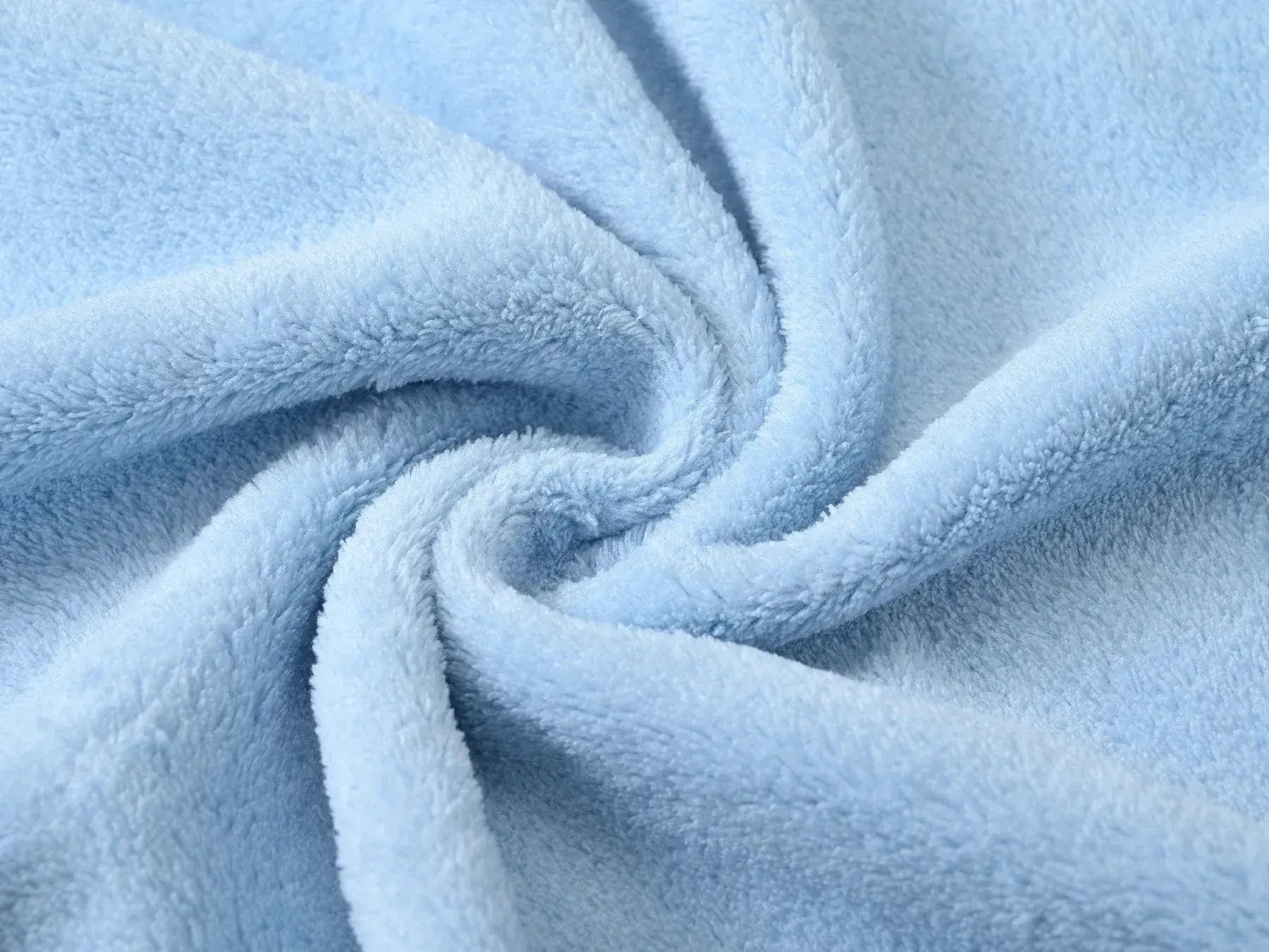 Baby Blanket – All-Season Comfort With Ultra-Soft Skin-Friendly Feel For Sensitive Baby Skin + Coral Velvet light blue coral velvet baby blanket close-up, soft plush texture