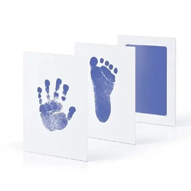 Baby Inkless Handprint Kit for Keepsakes – Mess-Free Prints + No-Touch Inkless Printing showing blue baby hand and foot inkless keepsake prints