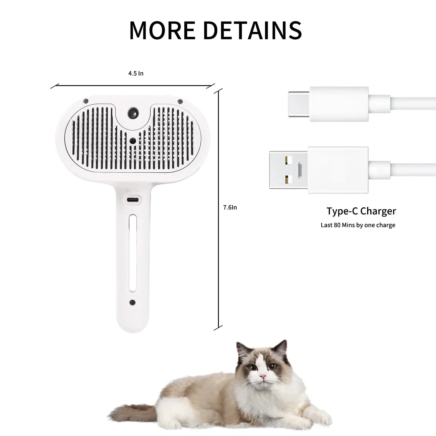 Multifunctional Pet Grooming Tool Combines Steam Spray Floating Hair Removal and Styling for Cats and Dogs All in One Device by Inovia Store