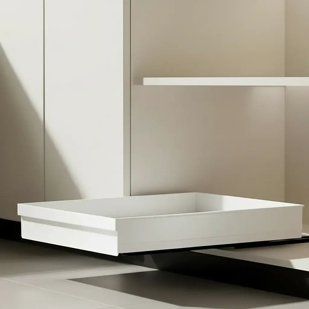 Slide Out Cabinet Organizer No Drill Magic Tray Heavy Duty Space Saver Under Sink white slide-out tray under cabinet