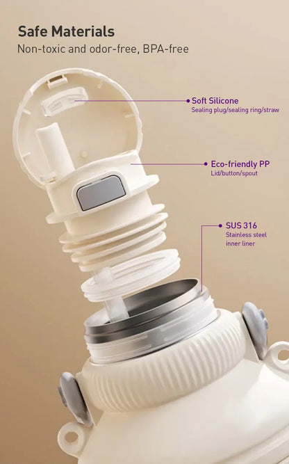 Avent Kids Vacuum Bottle For All-Day Temperature Control safe materials with soft silicone, eco-friendly PP, and stainless steel inner liner