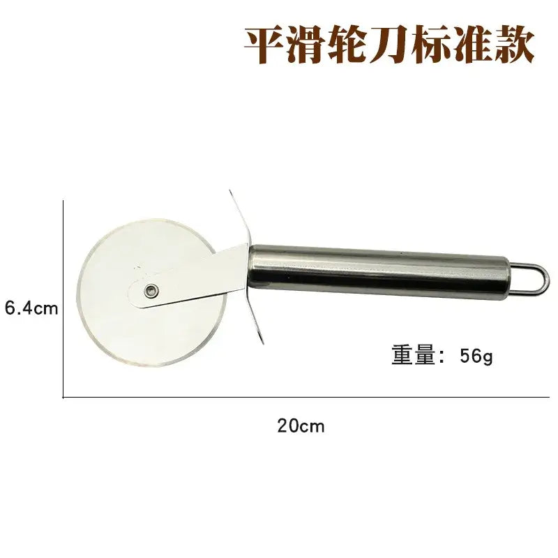Pizza Cutter Wheel – Mess-Free Slices + Stainless Steel Construction stainless steel 20cm wheel cutter for pizza, cake, waffles