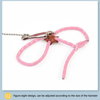 Small Animal Leash – Safe, Secure Walks + Pigskin Strap adjustable pink soft breakaway leash for hamsters and small pets