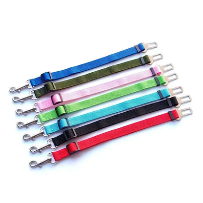 Dog Car Seat Belt Secure Travel Lever Clip Design For Universal Adjustable Fit Durable Polyester - multicolor adjustable straps for pets