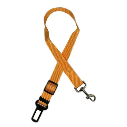 Dog Car Seat Belt Secure Travel Lever Clip Design For Universal Adjustable Fit Durable Polyester - orange adjustable pet seat belt with lever clip