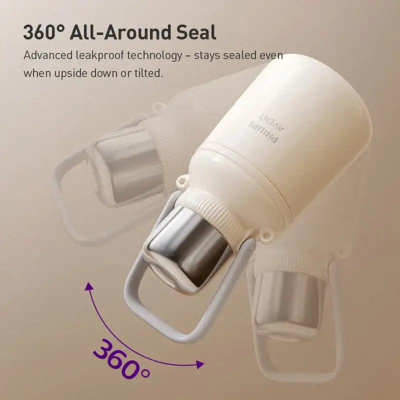 Avent Kids Vacuum Bottle For All-Day Temperature Control with 360° leakproof seal technology.