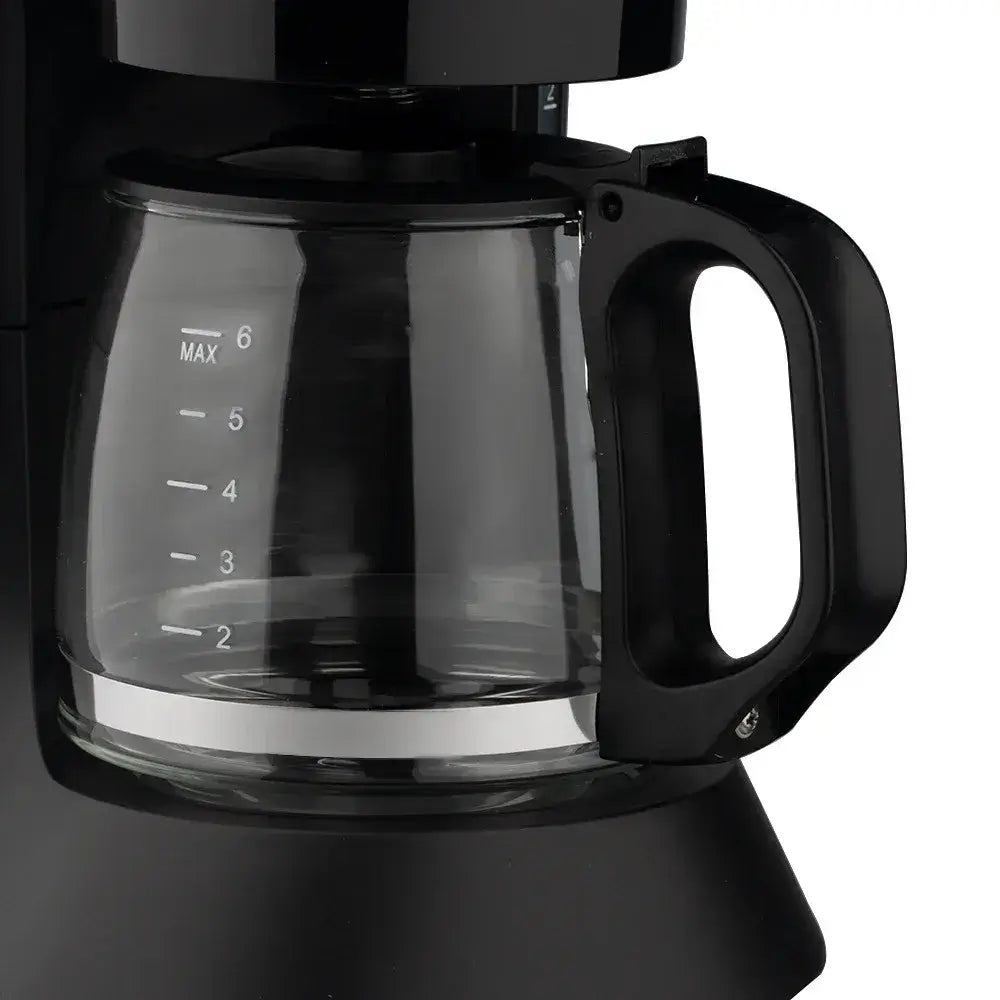 Coffee Maker - Space-Saving Design For Small Kitchens And Dorm Rooms + Reusable Filter And Hot Plate, compact glass carafe on hot plate
