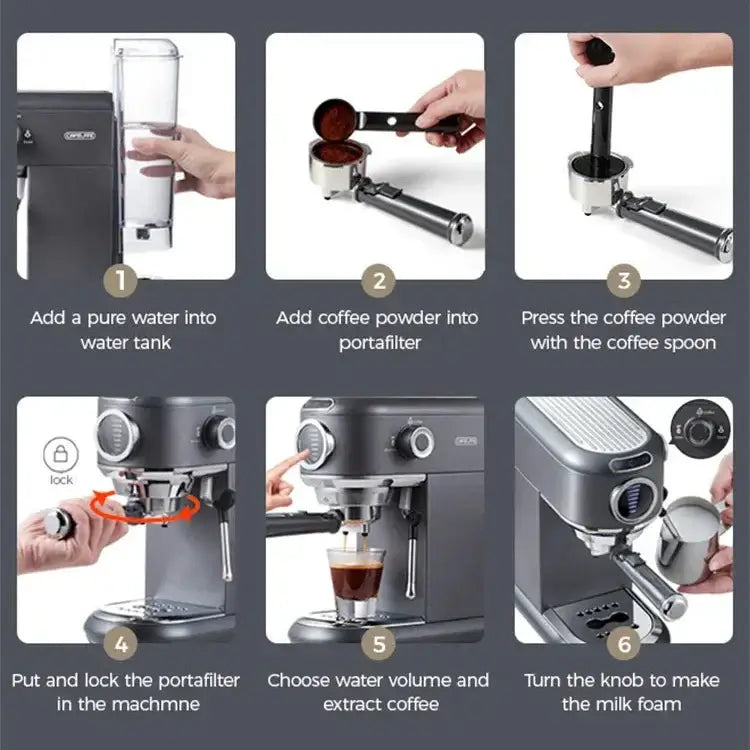 Espresso Machine – Cafe-Quality Drinks + 4-In-1 Capsule Pod NES ESE Ground Coffee compact stainless steel 2-cup brewer with portafilter and milk frother