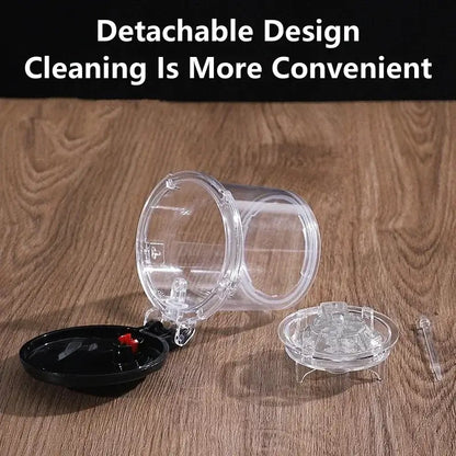 Glass Teapot 1L – Rich Aroma + One-Click Filter System, detachable one-click filter parts shown for easy cleaning