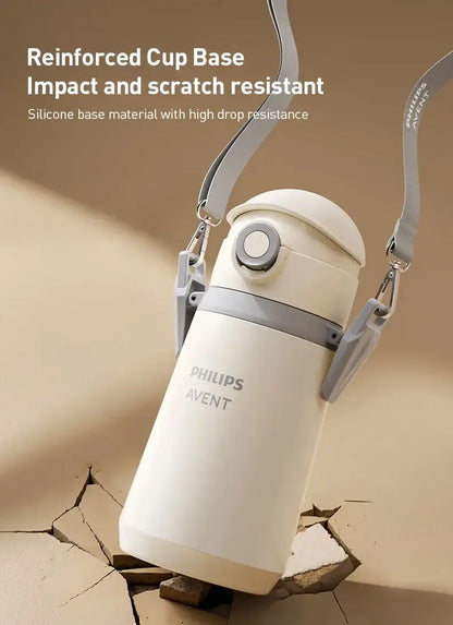 Avent Kids Vacuum Bottle For All-Day Temperature Control with reinforced cup base, impact and scratch resistant design.