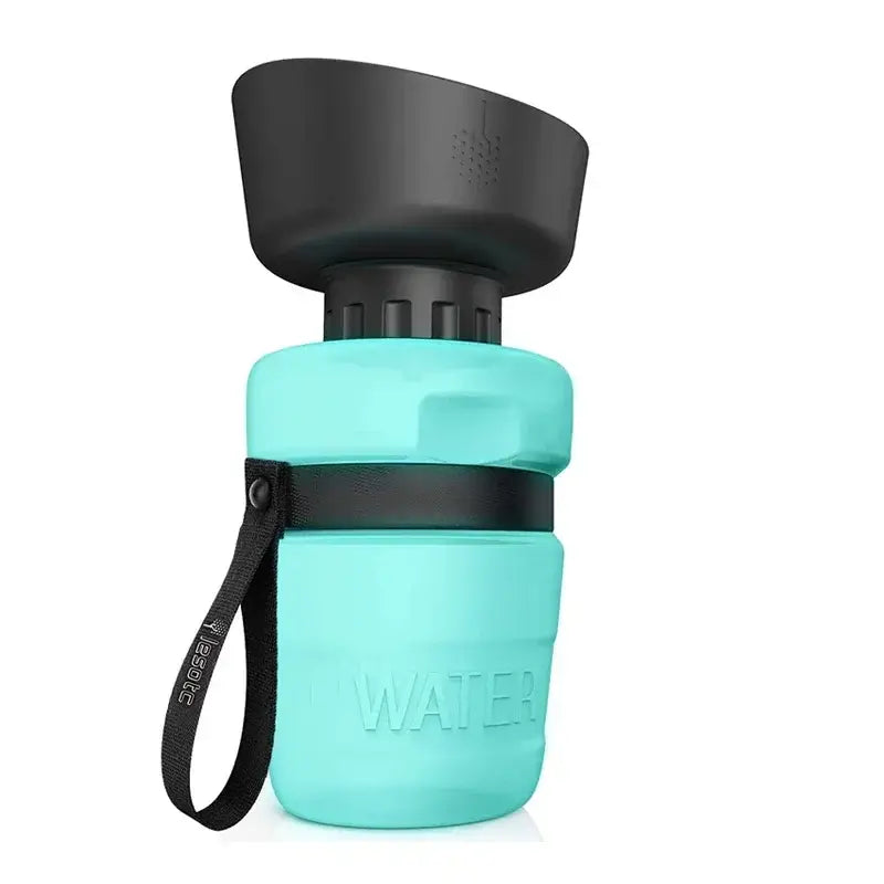 Keep Your Dog Hydrated Anywhere – 520ml Portable Foldable Water Bottle, turquoise foldable squeeze dog water bottle with strap