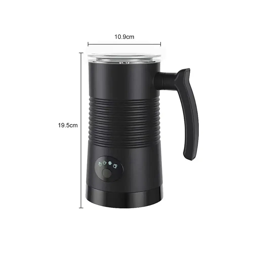 Milk Frother - Café-Quality Foam In Seconds + 4-In-1 electric rotary milk frother with handle, 6500 RPM for hot and cold silky foam